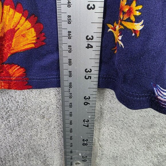 The Pioneer Woman Blue Floral 3/4 Sleeve Dress Rayon Spandex Blend L (12-14) - Picture 8 of 9